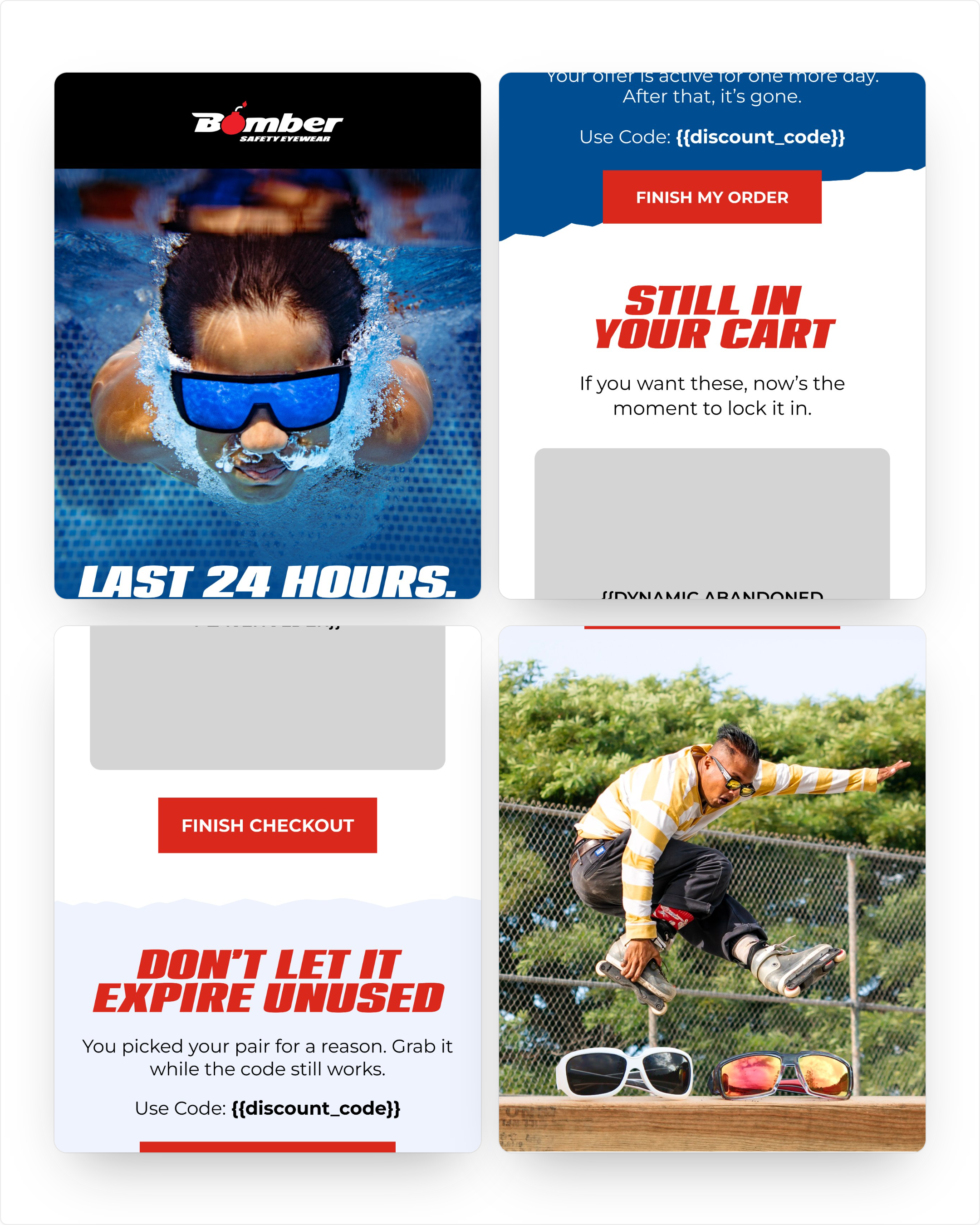 Bomber Safety Eyewear emails